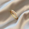 HOVANCI Fairy Personality Trend Geometric Hug Finger Rings Vintage Minimalist Crystal Pearl Adjustable Elastic Finger Rings
