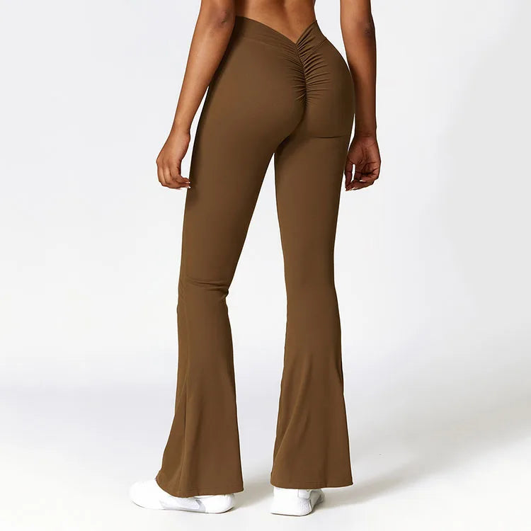 Fashion High Waist Flare Yoga Leggings Custom logo Sports Fitness Gym Yoga Leggings for Women