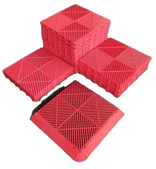 Indoor Modern Plain Anti-slip PVC Plank Garage Floor Tiles with Click Installation for Workshop and Villa