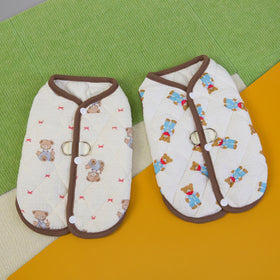 Winter Pet Padded Jacket Thick Warm Autumn and Winter Clothes for Cats and Dogs Teddy Bichon Back Opening Vest Sleeveless Jacket
