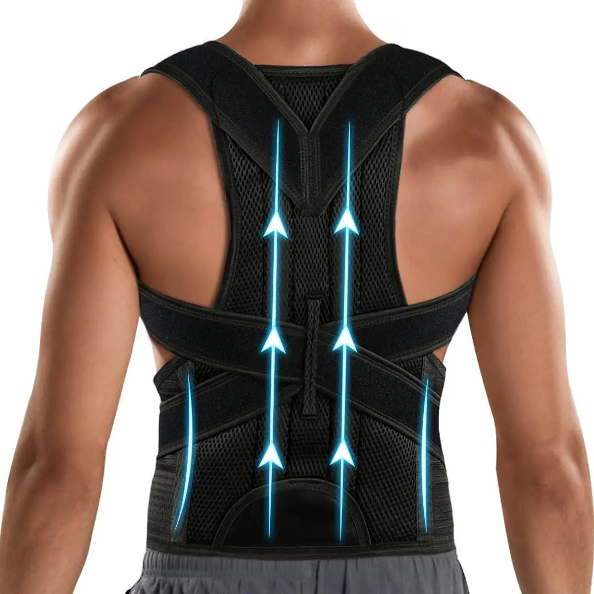 Large (33-37 Inch) Posture Corrector Men Women Upright Breathable Straightener Back Brace Lumbar Support Neck Shoulder Pain