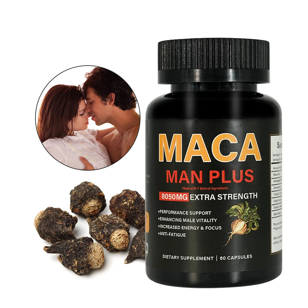 Chinaherbs Black Maca Powder Increased Energy Comprehensive Health Support Maca Root Capsules for Men