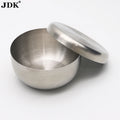 Single Layer Shaving Bowl Stainless Steel Silver Color Cream Shaving Lather Bowl with Cover Lid