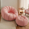 Modern Tufted Compressed Single Sofa Full Sponge Filled Small Fabric Bean Bag Pumpkin Lazy Recliner Chair Extra Soft Modular