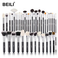 BEILI Haute Couture Professional 42 Pieces Black Wooden Handle Full Makeup Brushes Custom Logo Makeup Brush Set Wholesale