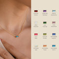 High Quality Minimalist Jewelry 12 Month Birthstone Necklace Stainless Steel Colorful Cubic Zircon Necklace