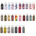 Classic Animal Pattern Neoprene Lip Gloss & Chapstick Holder Keychain Rectangular Shape
