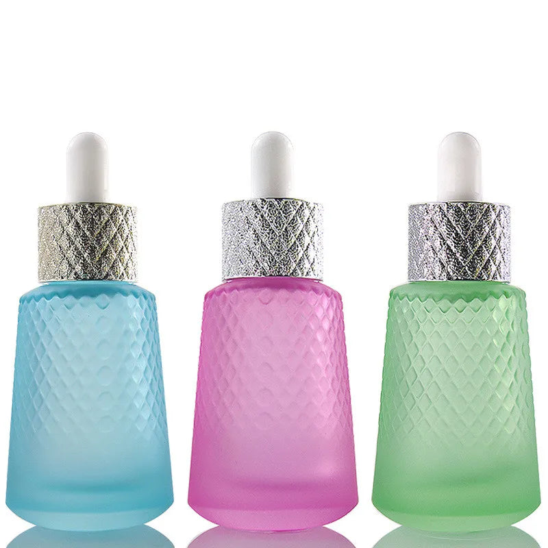 Wholesale 30ml Glass Dropper Bottles Pineapple Pattern Use for Essence Oil Mascara Pink Yellow Green Blue Red Amber Black Colors