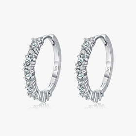 925 Sterling Silver Trendy Luxury Sparkling Marquise Cut Clear Zircon Wedding Hoop Earrings Rhodium/Gold CMA Certified Elegant