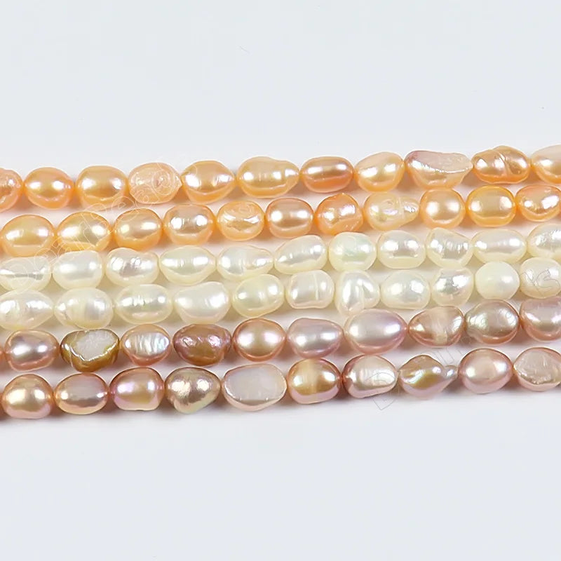 Cultured Freshwater Loose Pearl Potato Rice Nugget Beads for DIY Jewelry Making 4mm 6mm 8mm 10mm 12mm