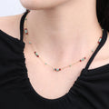 Chris April in Stock Fashion Vintage Glass Glaze Beads 316L Stainless Steel Wine and Turquoise Colored Stones Chain Necklaces