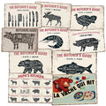 Butcher's Guide Wholesale Design Embossed Vintage Metal Plate Printing Retro Retro Poster Tin Sign Bar Garage Wall Decoration