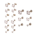 Waterproof Fashion Jewelry Zircon Earring Stud Surgical Steel Diamond Four Claw Earring for Women