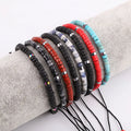 Small Size Natural Stone Jewelry Bracelet Beads Hematite Macrame Adjustable Bracelet for Women