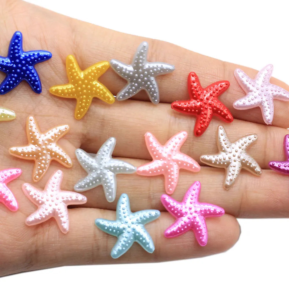 18mm Kawii Colorful Starfish Flatback Ornament Bling Hair Clips Accessories for Women Girls Phone Cover Decorations