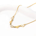 Exquisite Love Heart Necklace Stainless Steel Adjustable Clavicle Chain Gold Plating Shell Heart Pendant Necklace for Girls