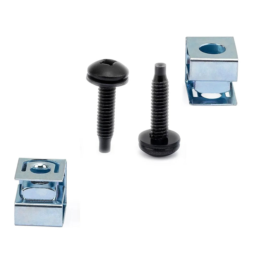 Custom Carbon Steel M6 Rack Screws Nylon Washers and Cage Nuts