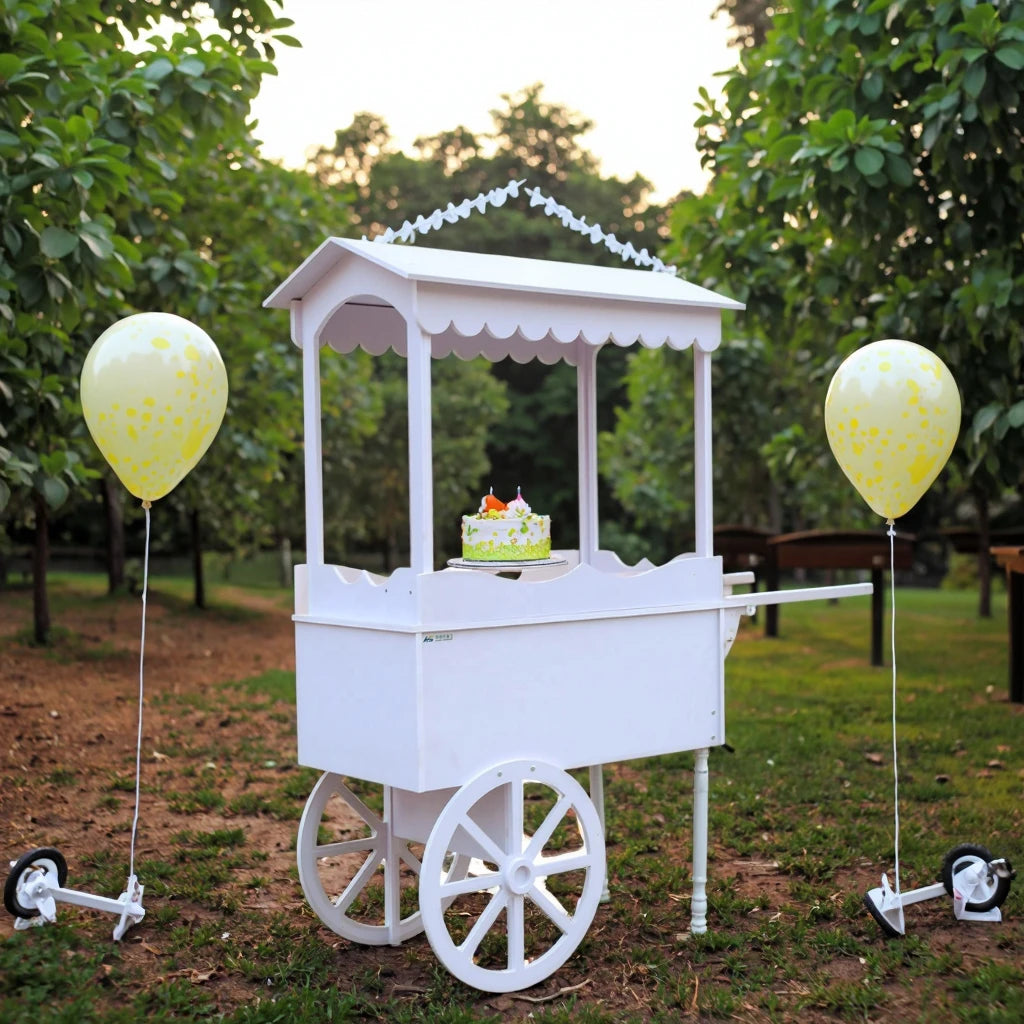 Wholesale Wood & PVC Wedding Decorations Candy Cart Elegant Party Decorative Carts for Weddings Wooden Decorative Carts