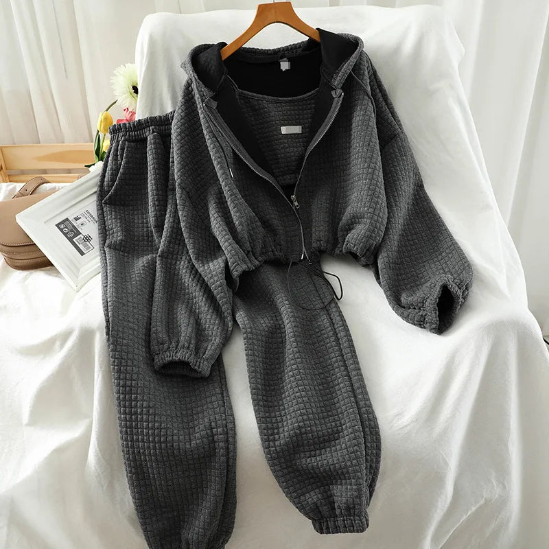 New Casual Sports Loose Coat Corset Trousers Sports Suit for Woman