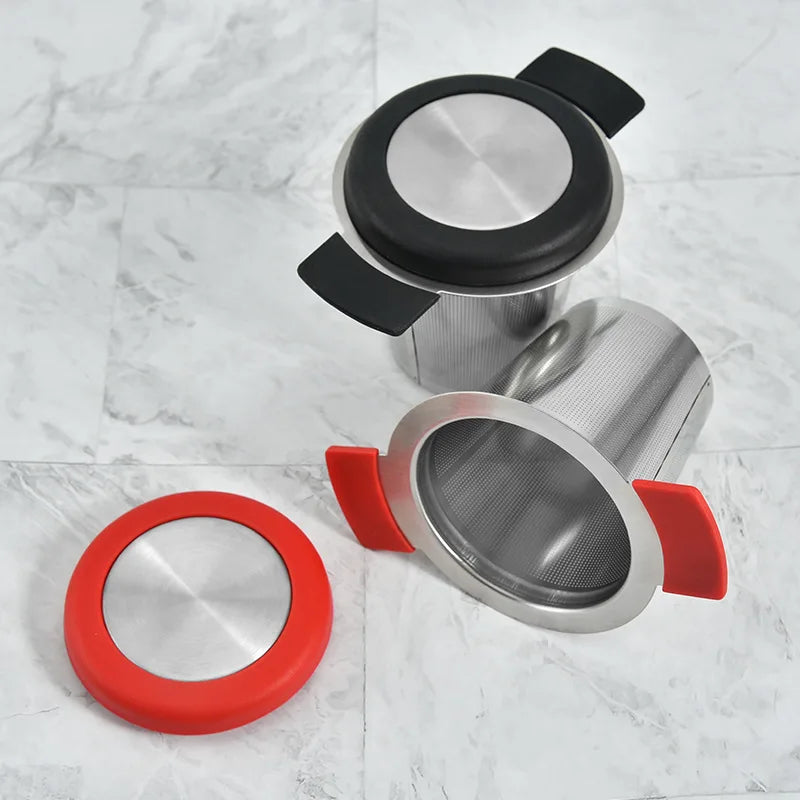 Fine Mesh Reusable Stainless Steel Tea Infuser Strainer Steeper for Loose Leaf Tea and Coffee