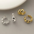 Fine Jewelry 925 Sterling Silver Twisted Croissant Heavy Hoop huggies Earring Jewelry Women 925 Silver Earring Wholesale