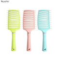 Wanmei Wholesale Paddle Detangling Curly Drying Curved Long Handle Plastic Brosse Wave Men Vent Curve Hair Brush