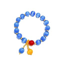 Dubai Gold Jewelry Net Red Live Pink Opal Bracelet Female White Opal Agate Emerald Green Bracelet Small Gift