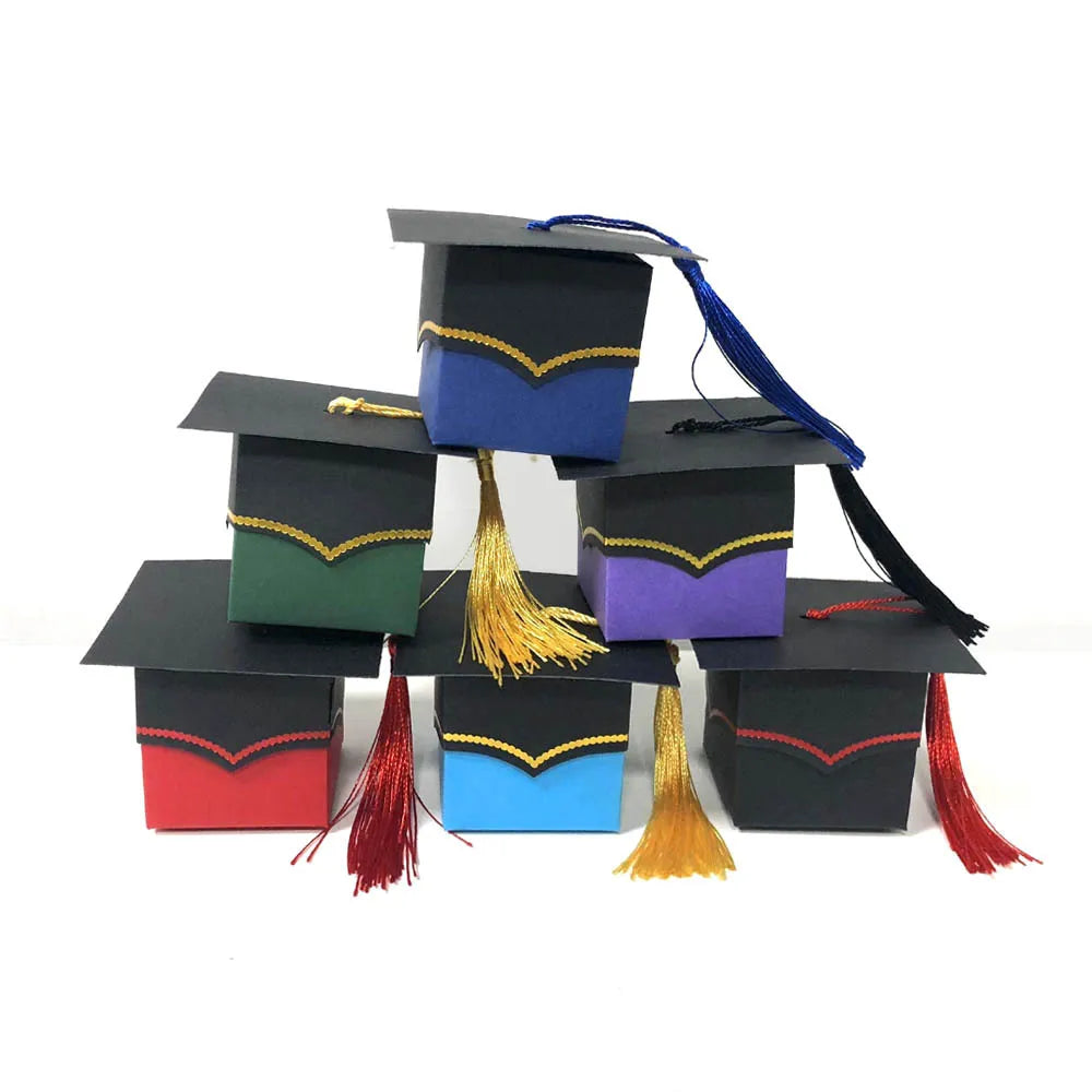 2023 Hot Sale Graduation Day Party Supplies for Graduation Party Bachelor's Hat Shape Candy Box Graduation Hat Shape Candy Box