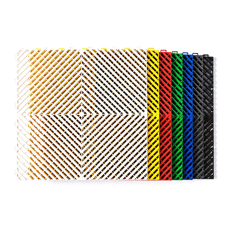 Perforated Wholesale Pvc Car Wash Room Tiles Interlocking Rigid Floor Mat Pp Plastic Interlocking Garage Tiles