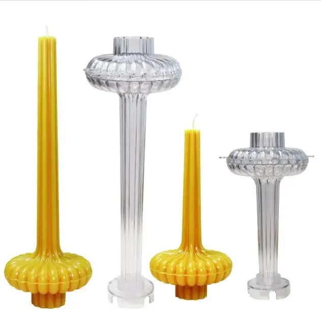 HY 3D Vase Gear Long Rod Candle Molds Long Rod Gear Ball Plastic Cylinder Molds for Aromatherapy Candle Soy Wax Soap Clay Craft