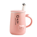HANDGRIP Ceramic Mug Box Mugs with Lid Spoon Cute Embossed Kitten Coffee Cup Personality 400ml Cartoon Nordic Business Gifts