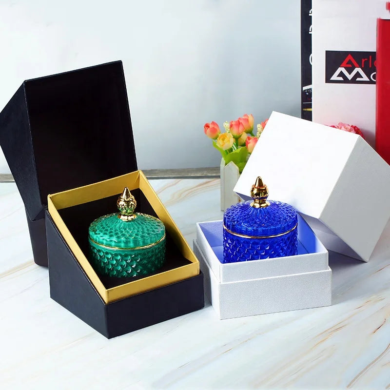 Custom Empty Candle Cardboard Package Box Luxury Glass Candle Packing Gift Boxes With Thick Sponge Paper Box for Candle Jars
