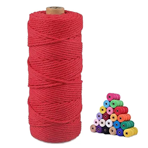 100% Premium Cotton Cord 3mm High Quality Yarn for Packaging and DIY Crafts for Bags and Garments with Coated Finish