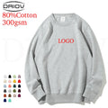 Factory Custom 300g Sweatshirts Long Sleeve custom Blank Crew neck Hoodie Plus Size Men's Hoodies Sweatshirts