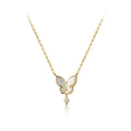 Fashion Jewelry 925 Sterling Silver butterfly Necklace Shell Drop Diamond Shell Gold Plated Necklaces for Women