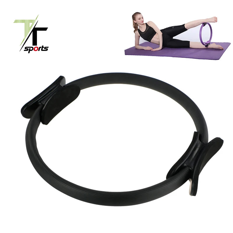 TTSPORTS Superior Unbreakable Fitness Magic Circle for Toning Thighs Abs and Legs 14 Inch Dual Grip Handles Yoga Fitness Circle