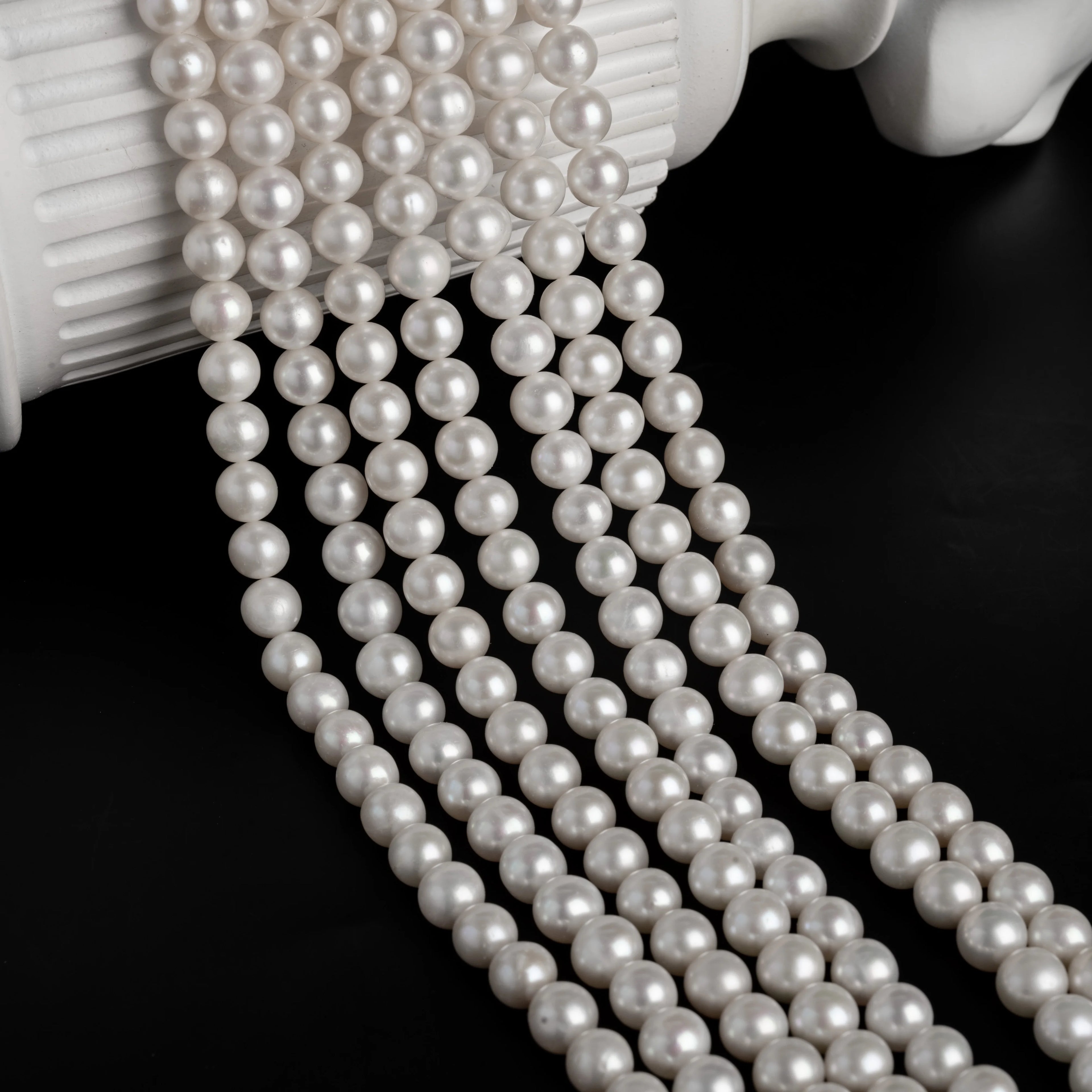 AAAAA Classic Handmade 7-8MM Freshwater Pearls Necklace Perfect Shape Flawless DIY Natural Pearls for Flawless DIY Projects