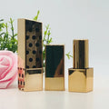 HOT Diy3.5g Electroplating High-grade Diamond Cut Face square Bright Golden Lipstick Empty Tube Makeup Packaging Material