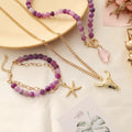 Wholesale Jewelry Natural Stone Beads Pendant Necklace Bracelet INS Style Spring Summer Beach Leisure Vacation Jewelry