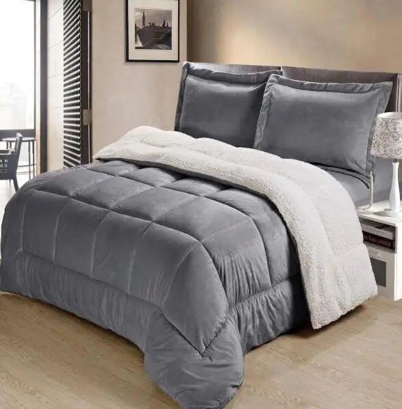 The Sabanas Polyester Fleece Faux Suede Bedding Winter Comforter Set MegaBDM