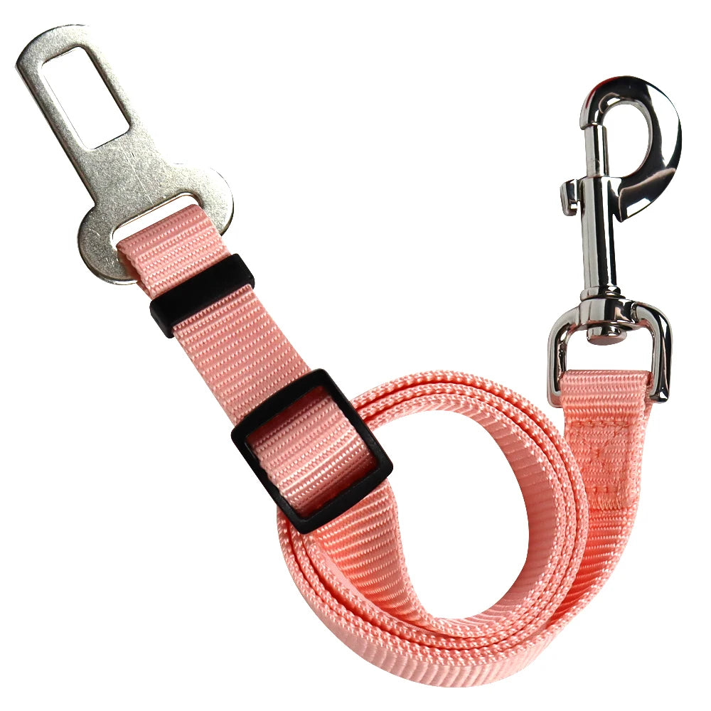 2024 Custom Multifunctional Swivel Carabiner Hands Free Nylon Adjustable Escape Proof Pet Car Seat Belt Strap Dog Leash
