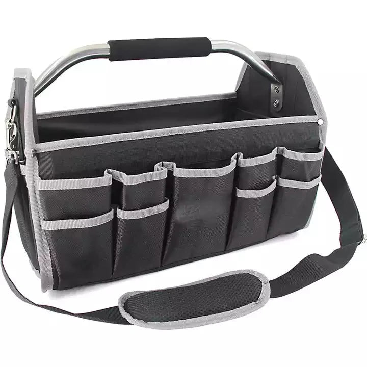 Professional Construction Open Top Electrician Backpack Hand Tooled Leather Bags Electrical Tool Kit Tote Bag Nylon