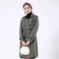 2023 Bosha Women's Autumn Olive Green Trench Coat Long Casual Style With Double Breasted Closure Solid  Customizable