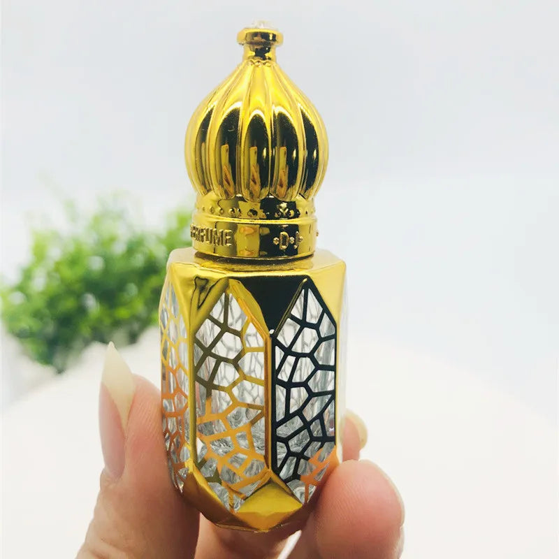 Luxury Elegant 5ml 10ml Gold Essential Oil Glass Perfume Roll on Bottle with Roller Ball
