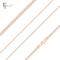 2mm FJ Fallon Fashion Jewelry Spiga Wheat Chain Plated in Rose Gold Two Tone Brass Based