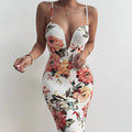 Women Clothing Vendor Vintage Items Dresses Maxi V Neck Bodycon Vacation Floral Dress