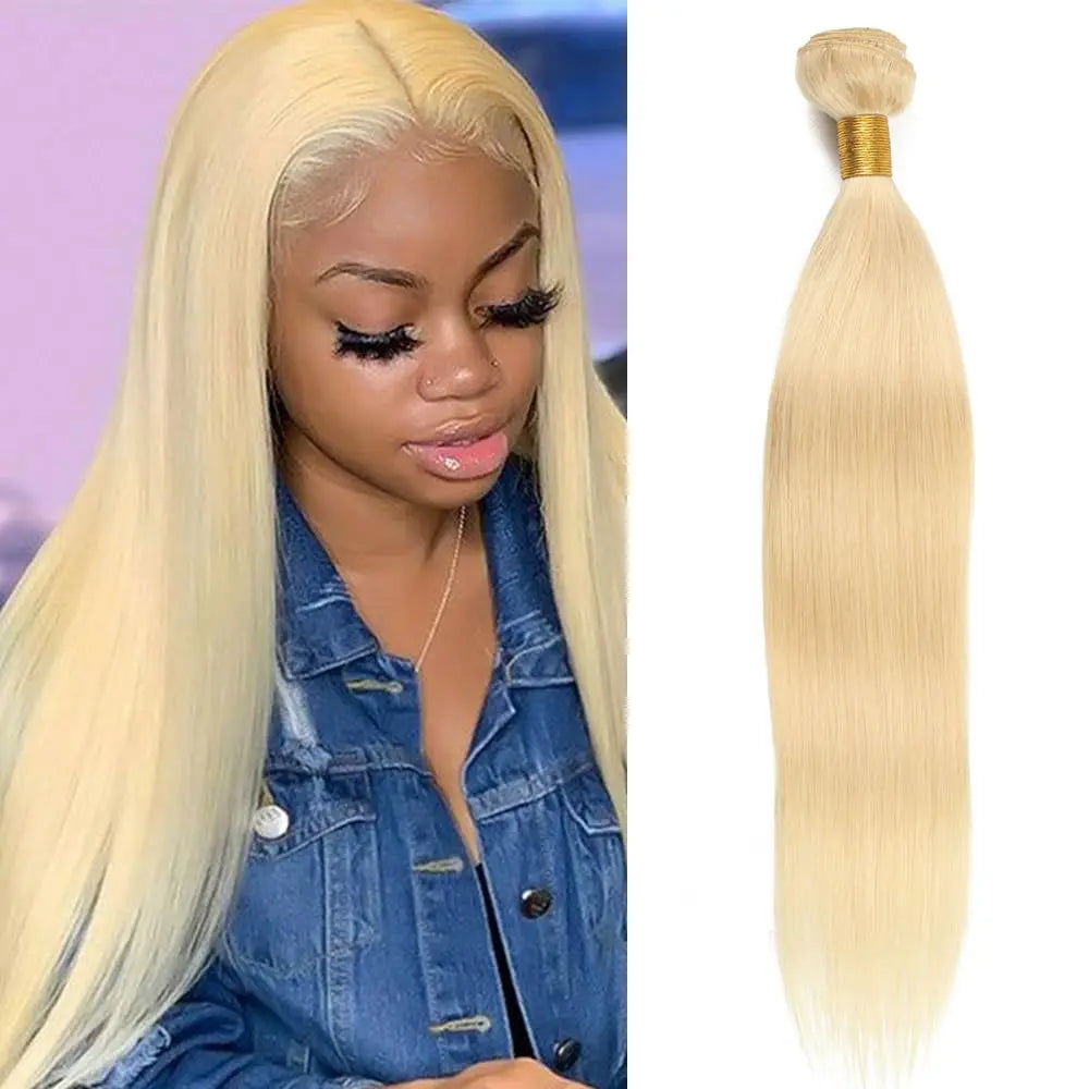 Wholesale 100 Human Cuticle Aligned Hair Extensions 12a Raw Indian Temple Hair Bundles Vendor Blonde Color 613 Virgin Hair Weft
