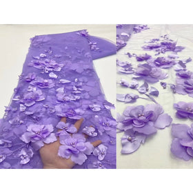 Luxury Mesh Lace Dress Fabric Flower 3d Beads Embroidery Coated Tricot Jacquard Wedding Beaded Tulle Pvc 100% Polyester / 180gsm