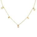 Simple Stackable Chain Non Tarnish Stainless Steel Necklace Water Drops Square Triangle Cubic Zircon Necklace Gifts for Women