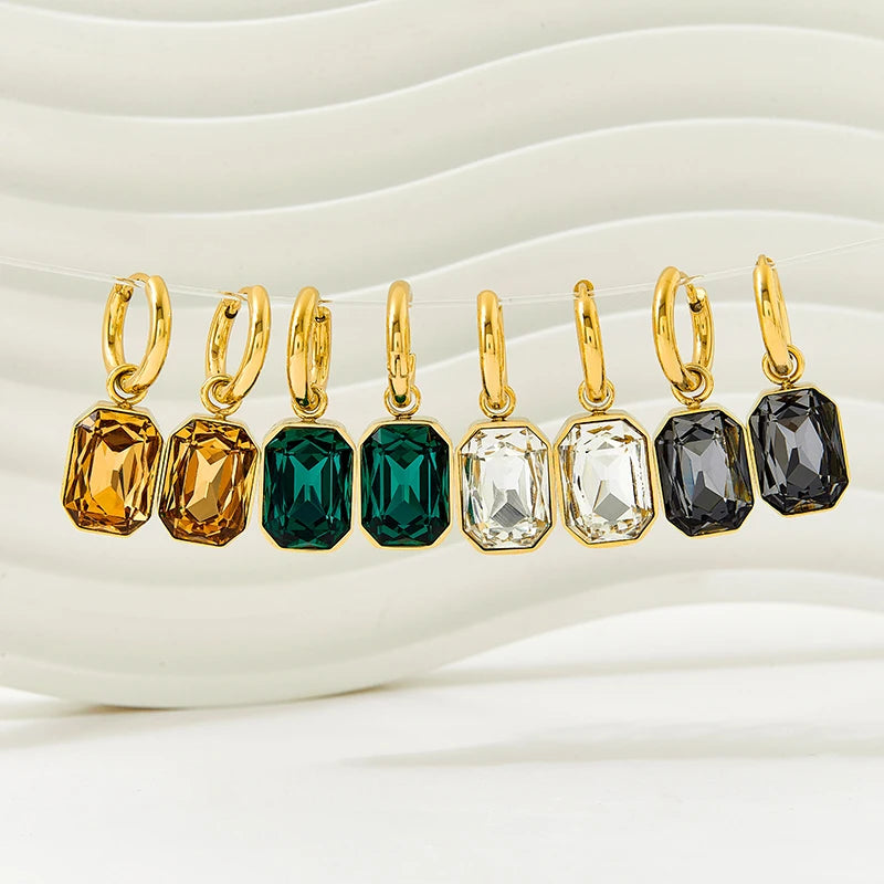 High Quality Stainless Steel Ear Buckles Women Fashion Crystal Ear Buckles Personality Fashion Jewelry Earrings